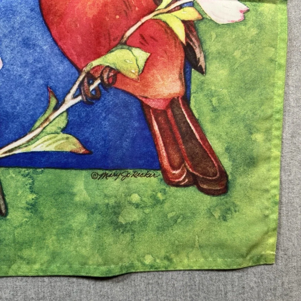 Feathered Friends Floral Summer Garden House Yard Flag Banner 28x40 Large Bird's